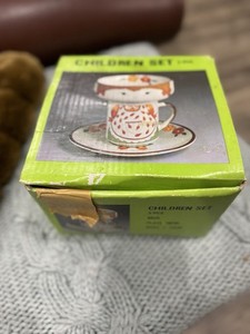 Vintage Interpret 3 Piece Stackable Boy Dish Set Featuring Plate, Mug And Bowl