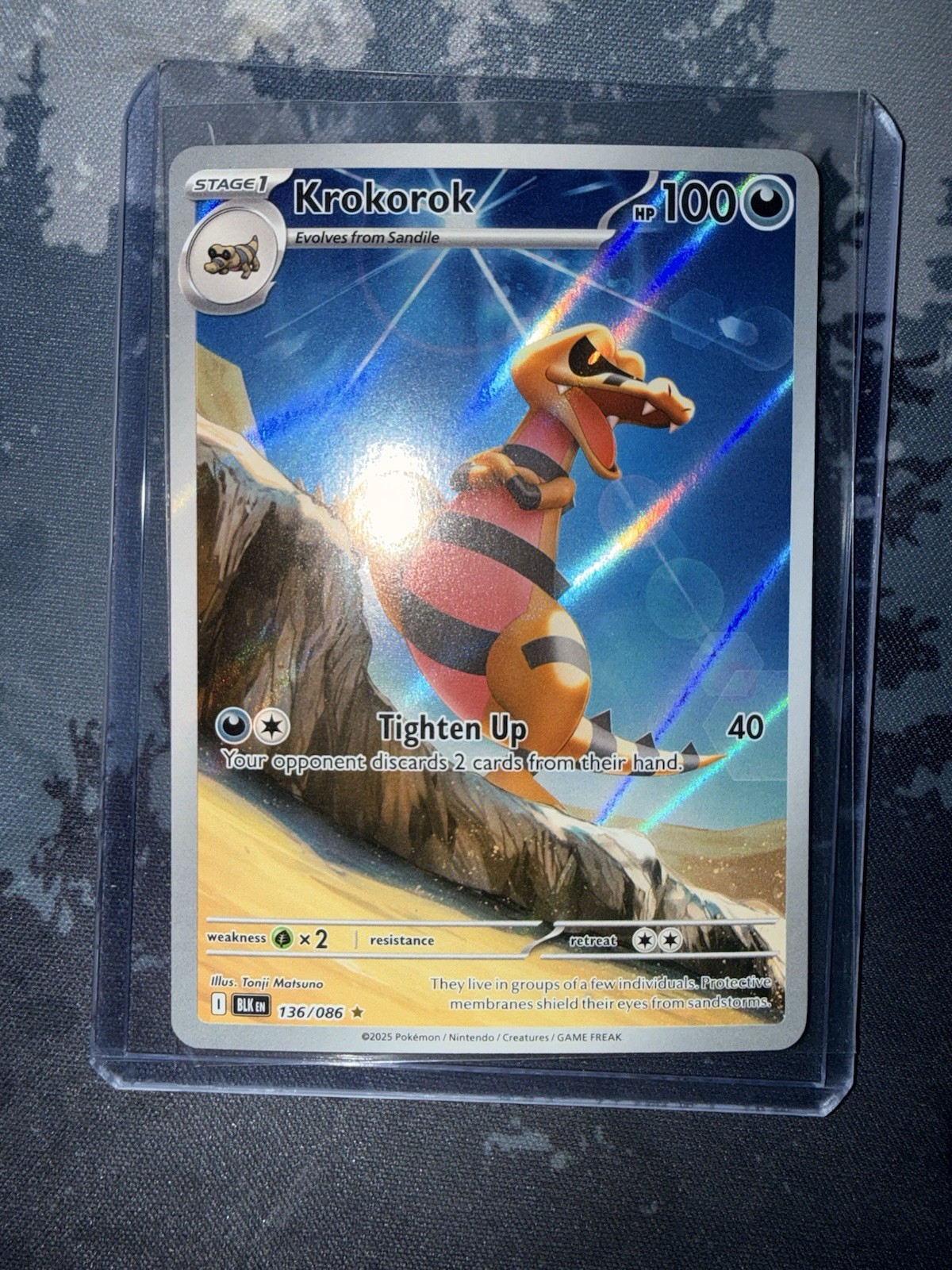 Pokémon TCG Krokorok 136/086 Illustration Rare Holo Black Bolt