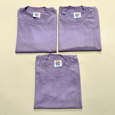 Vintage Cal Cru Youth M (10-12) Light Purple Basic T-Shirts Lot of 3 NOS
