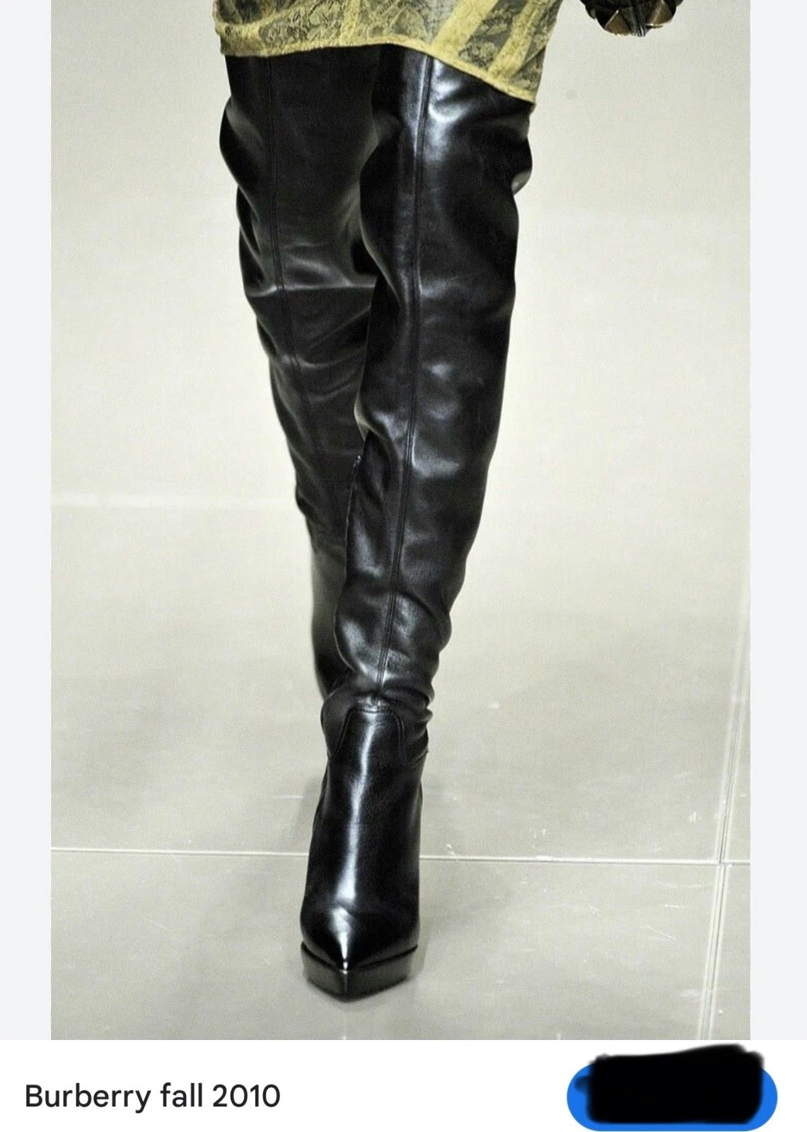 Burberry — Burberry Runway Black Leather Over-the-Knee Boots Size EU 37.5 / US 7.5