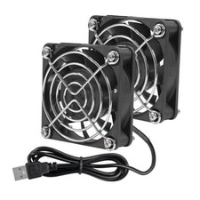 2-Pack USB Fan 5V Brushless DC Cooling Fans with Cooling Fan Grill 60mm x 15mm