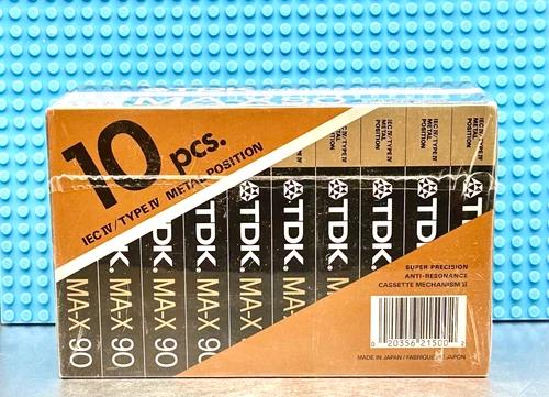 TDK  MA-X 90    1987 USA   TYPE IV   BOX OF 10 CASSETTE  TAPES (SEALED)