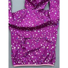 Lands' End Girls M Purple Star Print Lightweight Packable Rain Jacket