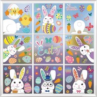 9 Blatt Ostern Fensterbilder, Fensterdekoration Ostern, Osterdeko Fensterbild