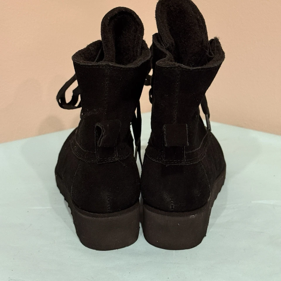 NUEVO BEARPAW Botas de Piel Real Negro Gamuza Piel de Oveja Abrigo de Oso Mujeres Talla 9 EU 40 Foto 4 de 4