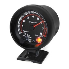 Rpm Tachometer Gauge With Shift Light For Car 0-8000 Rpm 3-34 95mm Tach