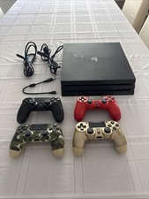 Sony PlayStation 4 Pro 1TB Console w/ Cables And 4 Controllers TESTED, WORKING