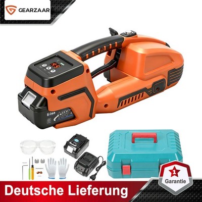 Elektrisch Akku Umreifungsmaschine mit 2x 4.0Ah Akku + Ladegerät Profi 13-16mm