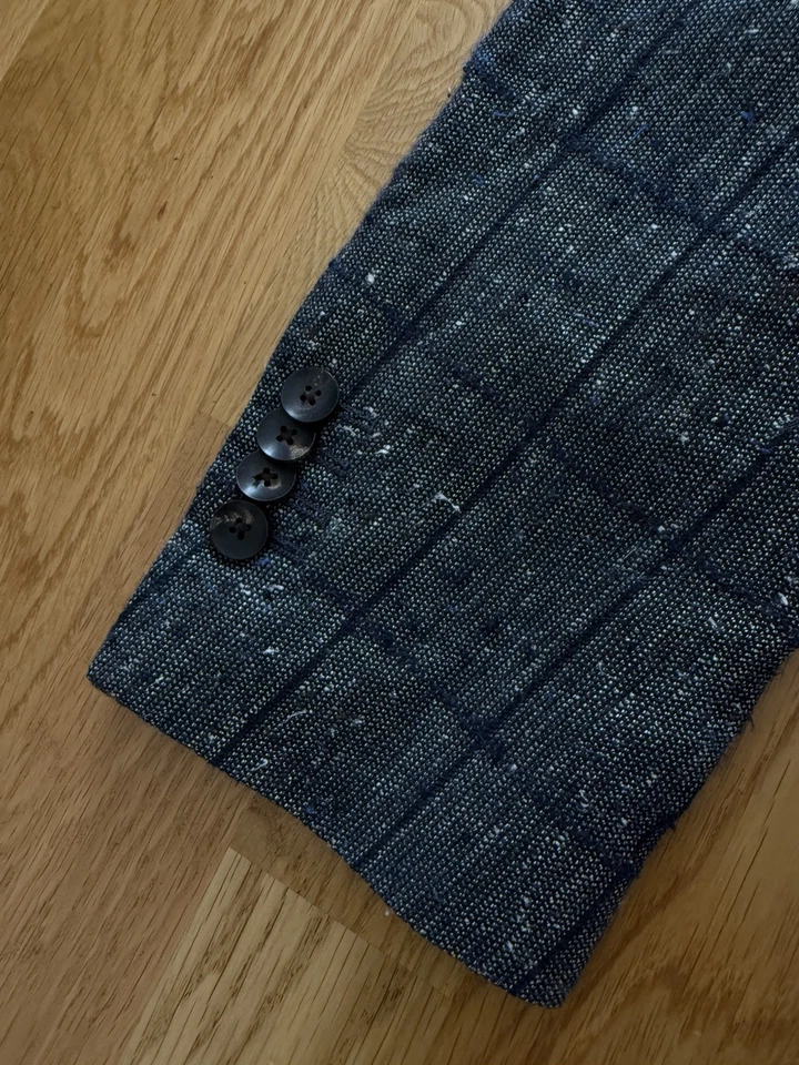 Chaqueta Blazer Lardini Azul Marino Cuadros Tres Botones Talla 48 Foto 4 de 4