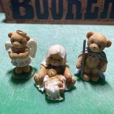  3 Cherished Teddies Nativity Figurines; Angie Angel, Maria  Baby, Josh 742899