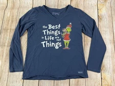 Women’s Life Is Good Crusher Longsleeve Shirt Grinch Size Medium 