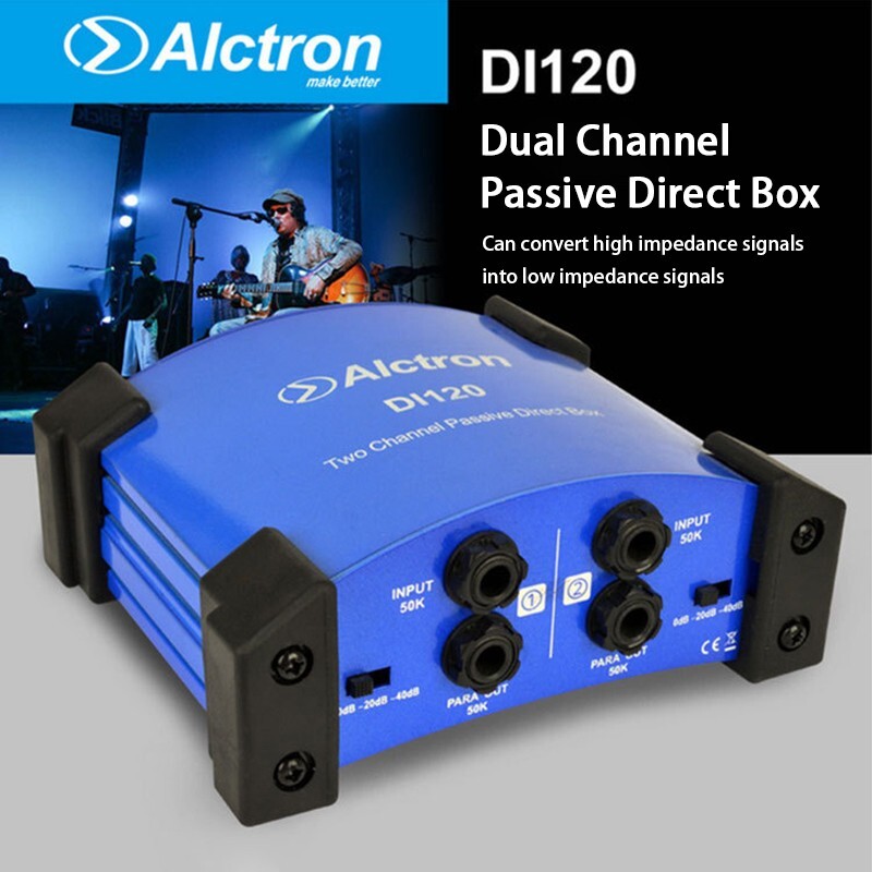 Alctron DI120 Dual Channel Passive DI Box Stereo Direct Box for