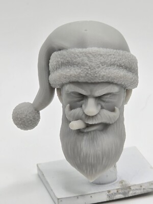 3d Printed SMOKING SANTA HEAD  1:12 6'' Classified/ Legend Compatible 
