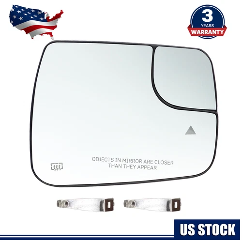 New Passenger Side Mirror Glass for RAM 1500 2020 - 2024, Heated with Blind Spot