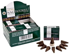 Golden Nag Champa Incense Cones | Patchouli  | [6 Pack of 10] 60
