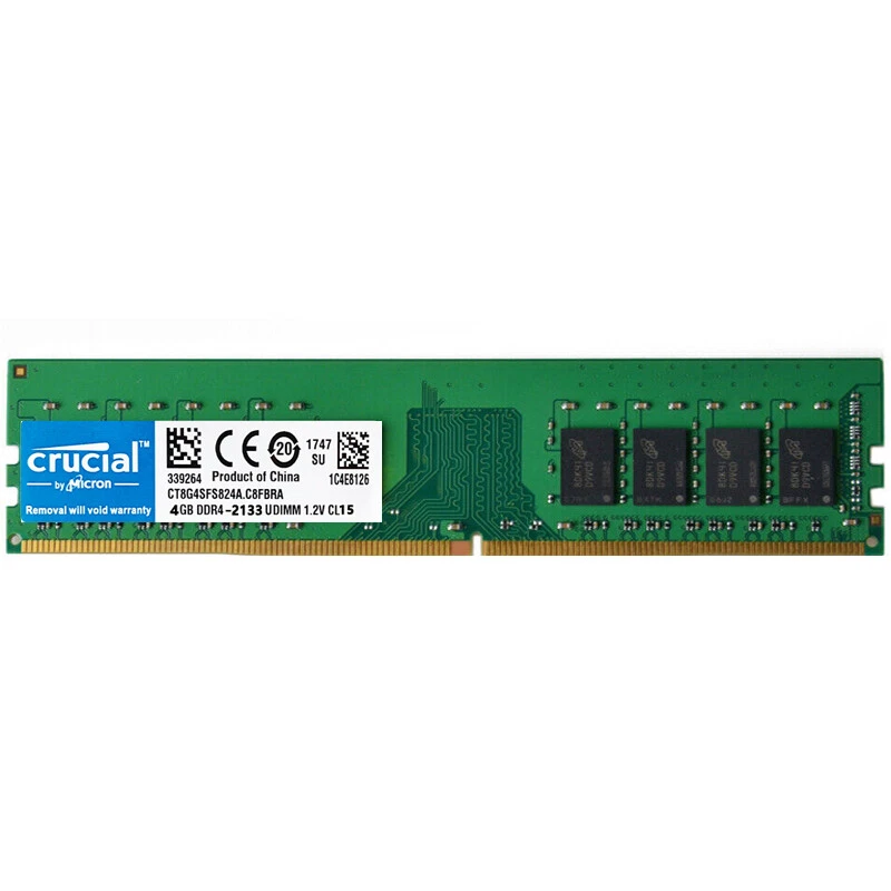 Crucial DDR4 8GB 2X4GB 2133Mhz PC4-17000 288pins Desktop Memory Dimm Ram - Image 2 of 4