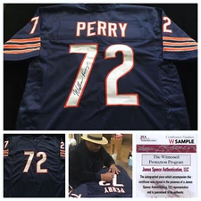 William Perry Signed Autograph Blue Football Jersey JSA COA Chicago Bears Great