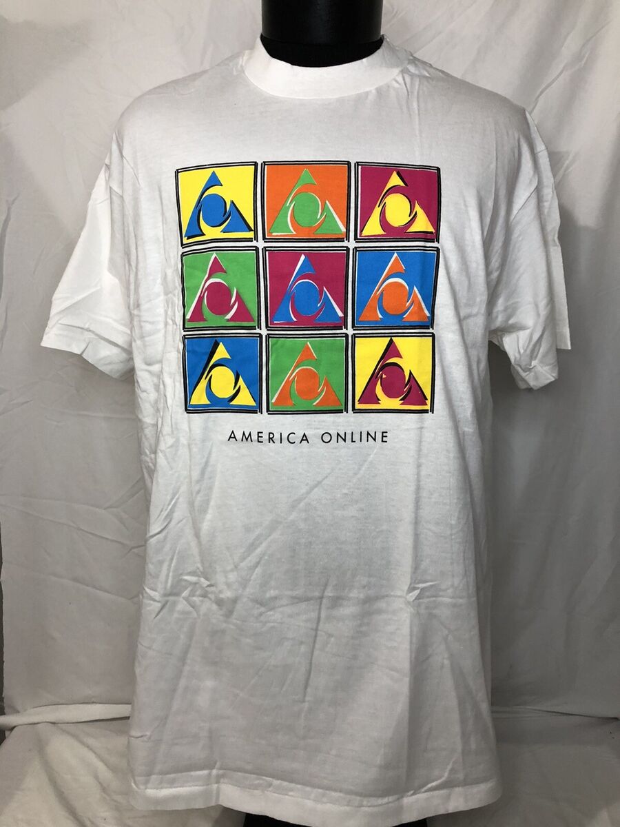 VTG 90s AOL American Online Promo Shirt Men's Size L NOS NIP VTG 90s AOL American Online Promo Shirt Men's Size L NOS NIP