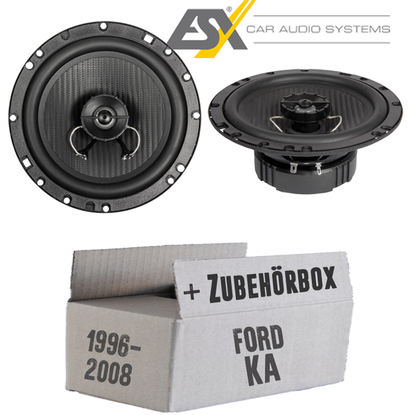 ESX Lautsprecher FüR Ford KA Front 16Cm Koax Auto KFZ Boxen Einbausatz Einbauset-image