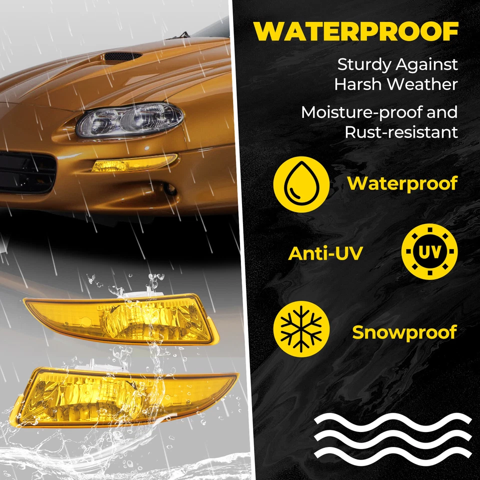 Luces de esquina de señal de giro de estacionamiento con marcador lateral para Chevrolet Camaro 1993-2002 Foto 4 de 4