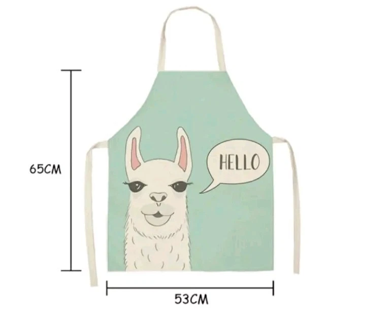 Alpaca Apron Unisex Kitchen Bib with Adjustable Neck Cooking Baking Hosting - Image 3 of 3