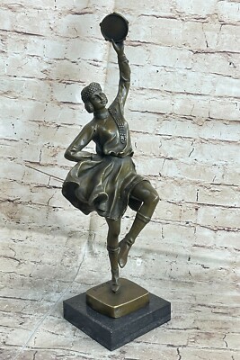 Kunst Dekor Lady Tänzer Bronze Statue Von Bruno Zach Skulptur Groß Figur Präsent