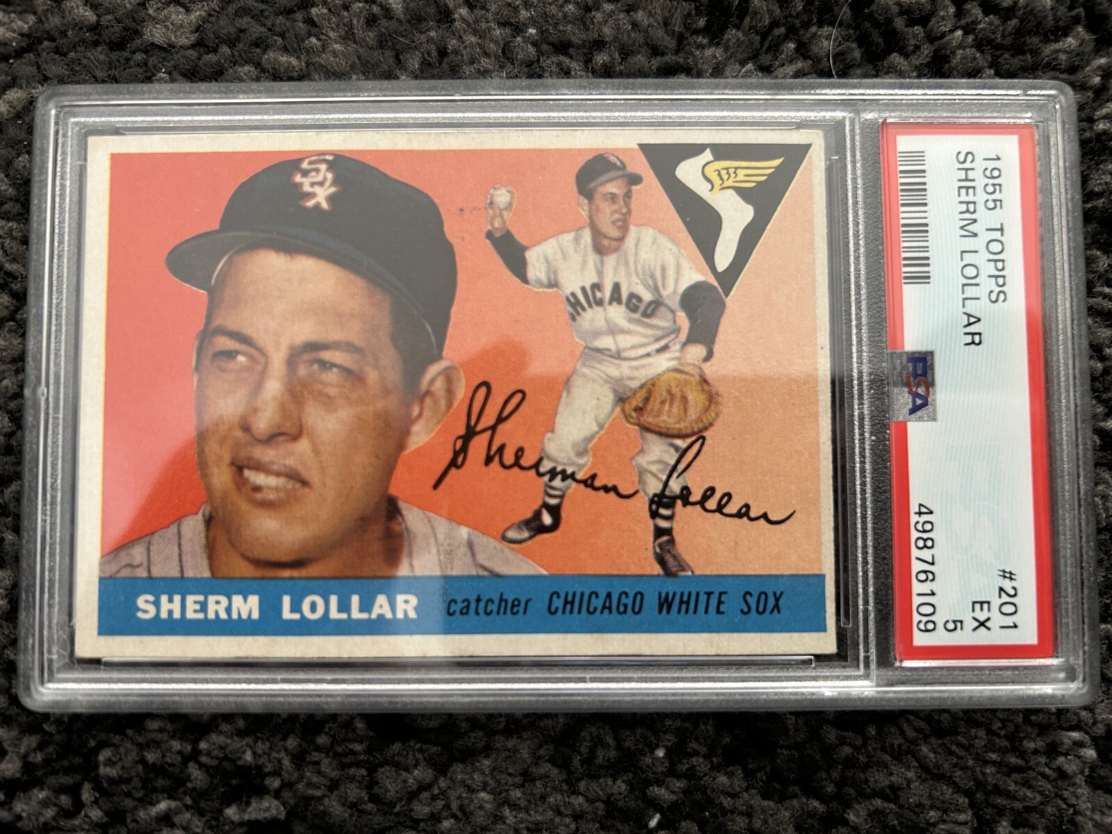 1955 Topps Sherm Lollar #201 - PSA 5 - Set Break!