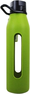 Takeya Glass Water Bottle with Silicone Sleeve and Twist Cap, 22 Oz