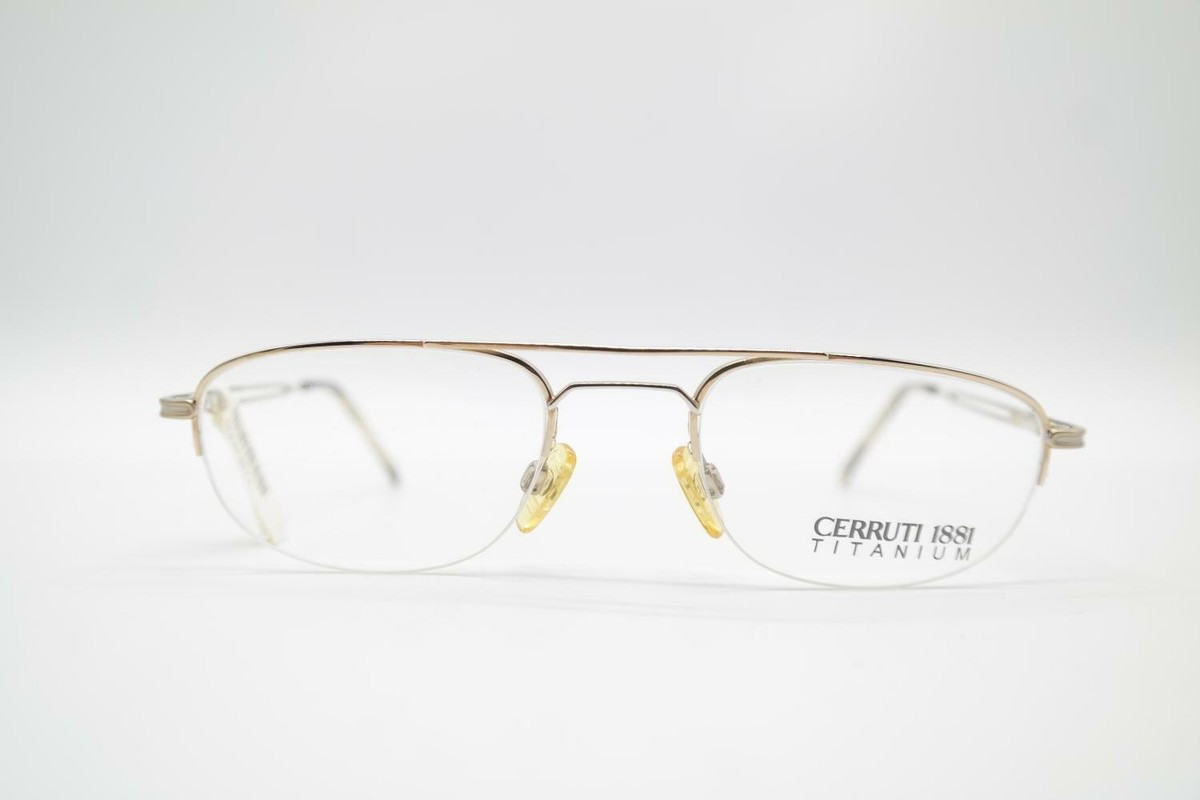 Monture De Lunettes Vintage Cerruti 1881 C1507 - Or Et Argent Ovale - Taille Unisexe - Neuf Sans étiquette