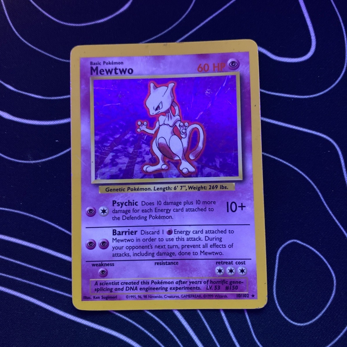 mewtwo pokemon card 1995 holo mewtwo basic holo 1995