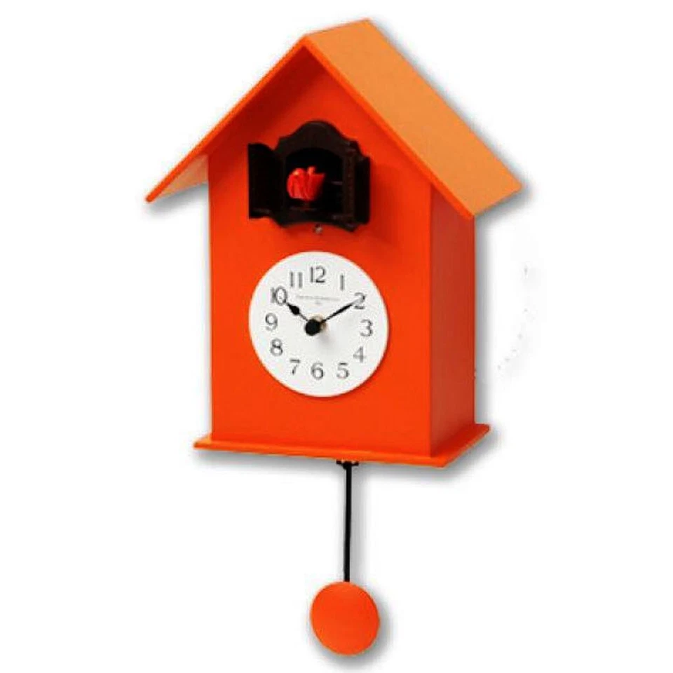 216 Orange Kuckucksuhr mit Pendel Domeniconi made in Italy - Bild 1 von 1