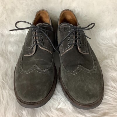 Aquatalia Men\'s Suede Lace Up Carson Brogue Wingtip Oxford Shoes 9.5 Dress Shoe Wingtip Brown Antique & Blue Suede – Ace Marks main image 3