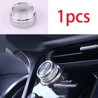 Center Console Volume Button Cover Silver Alloy For Toyota Camry 2018-2023 1PCS