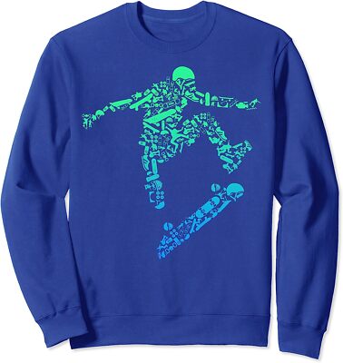 Helmet Gear Skateboard Fun Sports Gift Funny Unisex Crewneck Sweatshirt