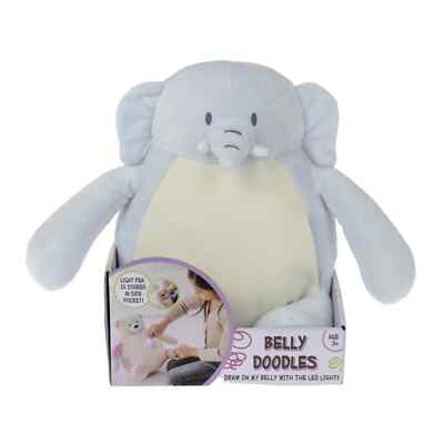 Bellydoodles Blue Elephant 11'' Plush with LED Pen DRAW ON BELLY! NEW IDEAL GIFT!