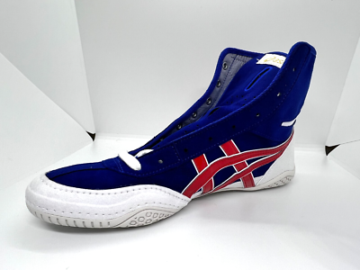 asics Boxing Wrestling Shoes Blue and White Red Line EX-EO New