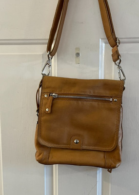 Fossil 75082 Yellow Leather Boho Bohemian Hippie Festival Crossbody Bag