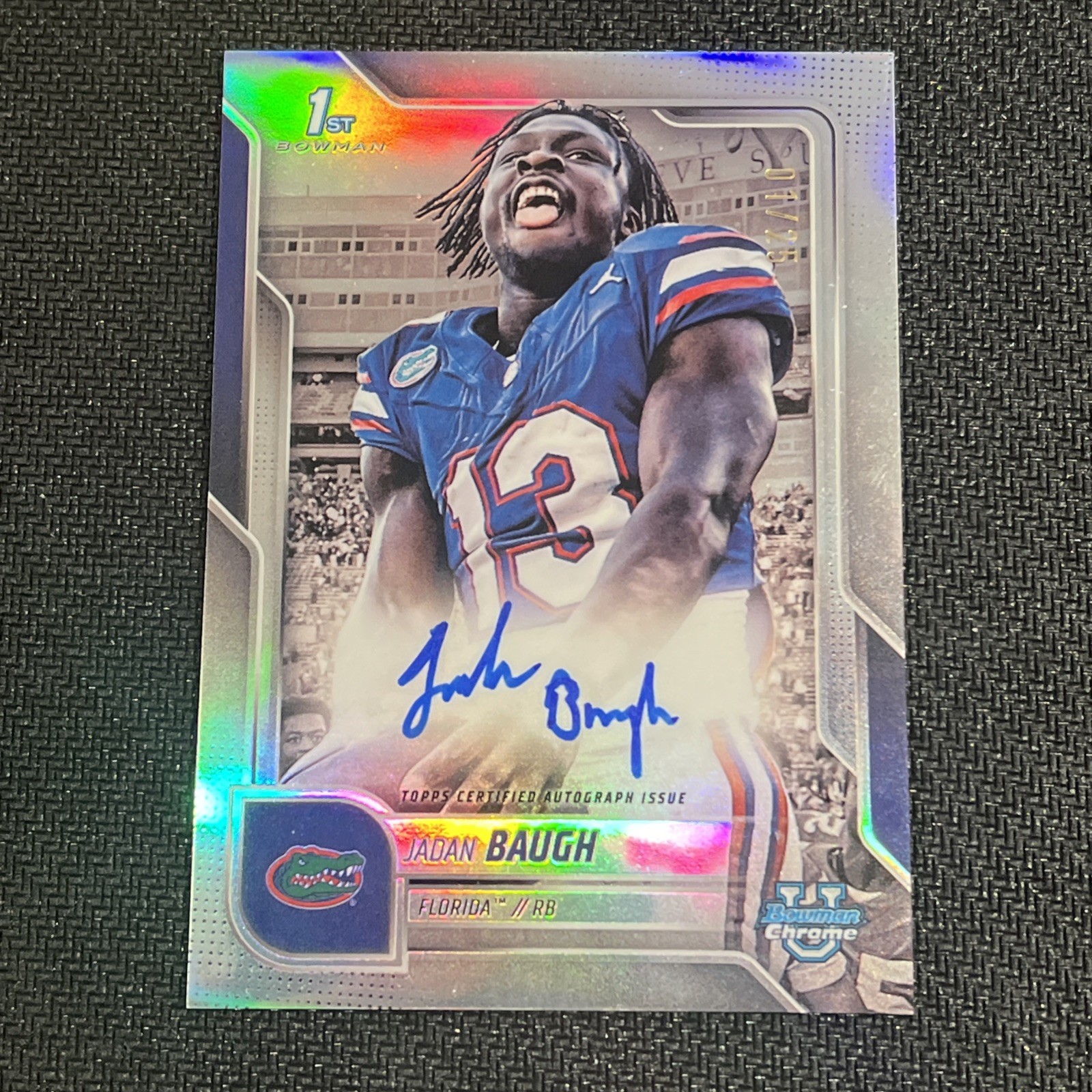 JADAN BAUGH 1st Auto Variation SP 1/25 2025 Bowman Chrome U Football SPA-JBA
