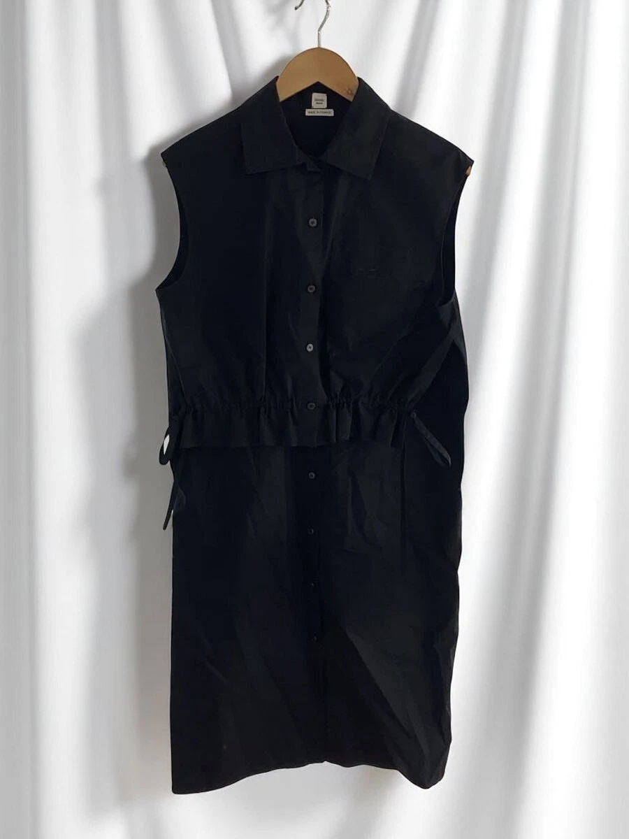 HERMÈS Abito smanicato HERMES 23SS ricamo cursh nero cotone taglia 38 #EF BZA