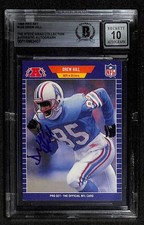 Drew Hill Signed 1989 Pro Set Oilers Card Beckett Auto 10