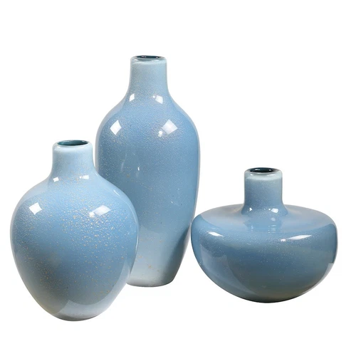 Uttermost Celestial Frost Blue Vases Set of 3 - 18192 - Picture 1 of 1