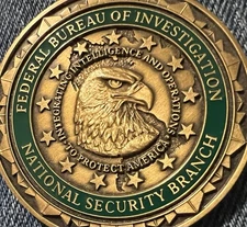FBI Agent — NATIONAL SECURITY BRANCH — Eagle Emblem —CHALLENGE COIN