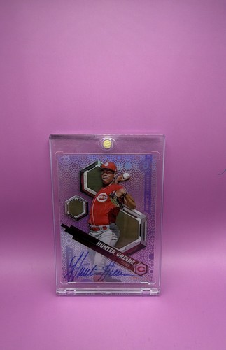 Hunter Greene [Autograph Purple Diffractor] #HG 2018 Bowman High Tek card