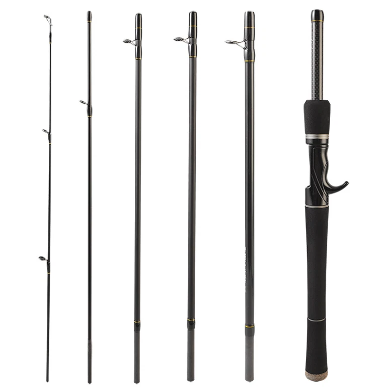 Carbon Fiber Fishing Rod Ultralight 2.1M/2.4M Spinning Casting Pole Travel Rods
