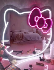 Sanrio Hello Kitty LED Mirror Fridge Thermoelectric Cooler with Light-Up Feature