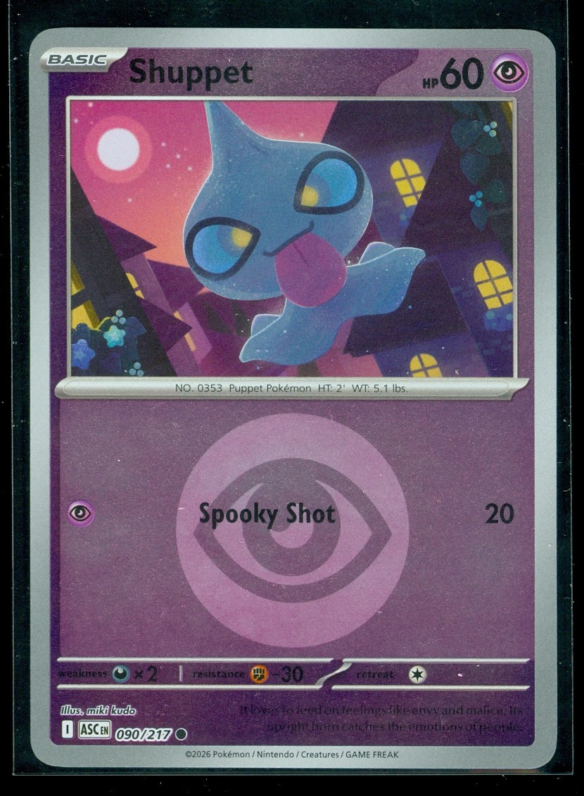 Pokemon SHUPPET 090/217 Ascended Heroes - Rev Holo - MINT