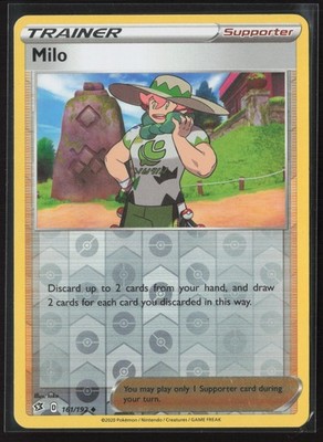 Milo 161/192 Uncommon Rebel Clash Pokemon Reverse Holo Lightly Played
