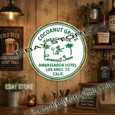 Cocoanut Grove Ambassador Hotel Los Angeles California Advertising Tin Sign 12in
