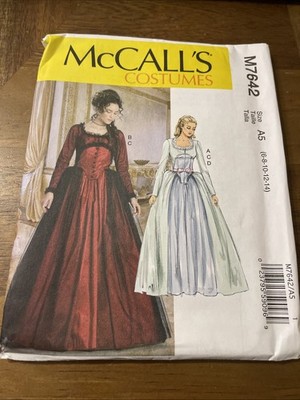 McCalls Costume Pattern M7642 Miss Renaissance Dresses ~ Hamilton Cosplay 6-14