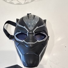 Marvel Black Panther Full Mask Costume Adjustable Strap Black Silver Plastic